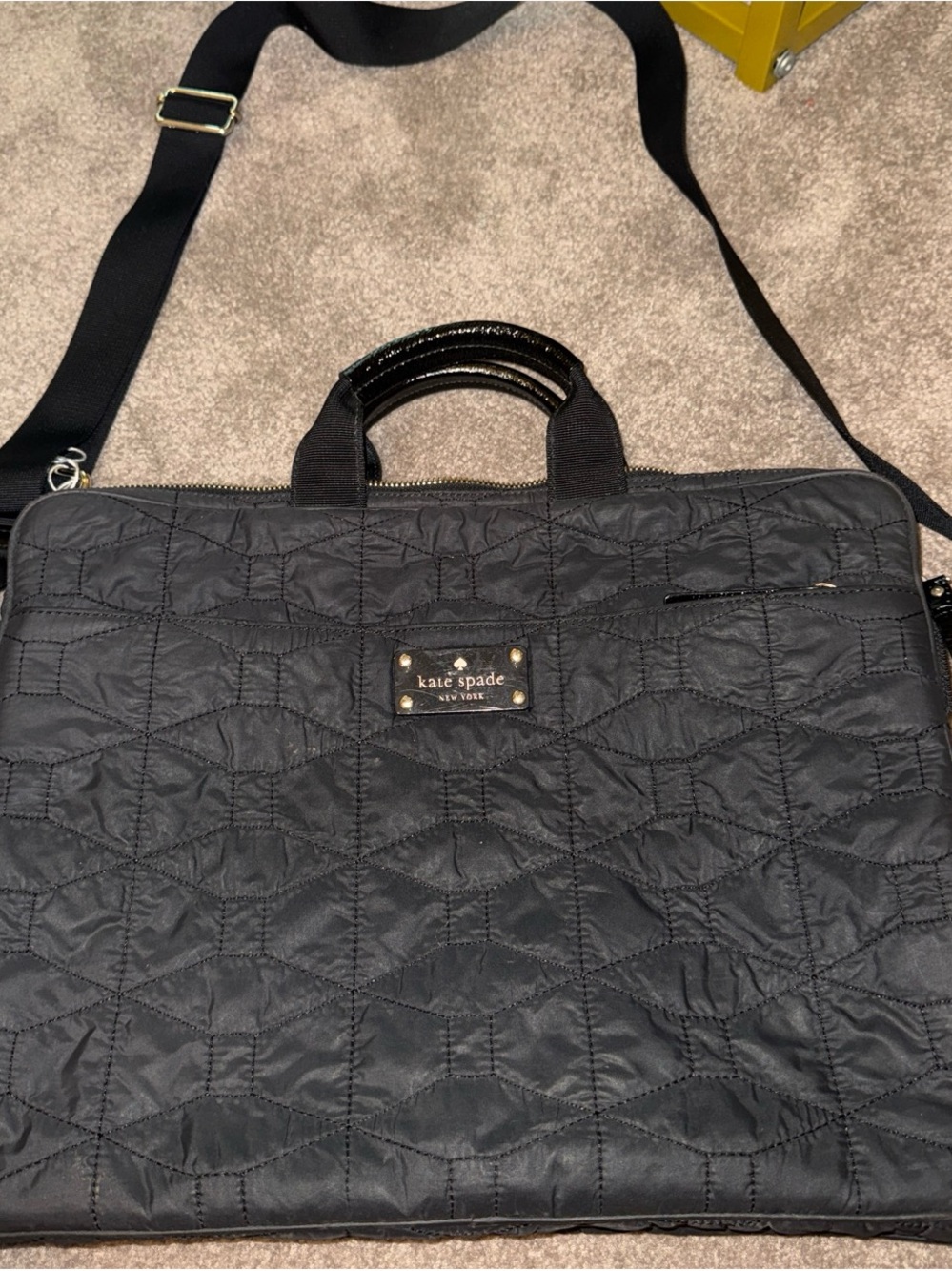 kate spade Black Quilted Laptop Bag